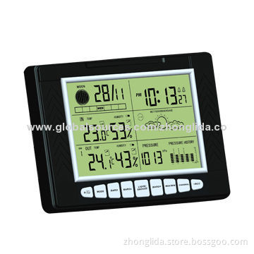 Temperature & humidity meter with 12 or 24 hour time display